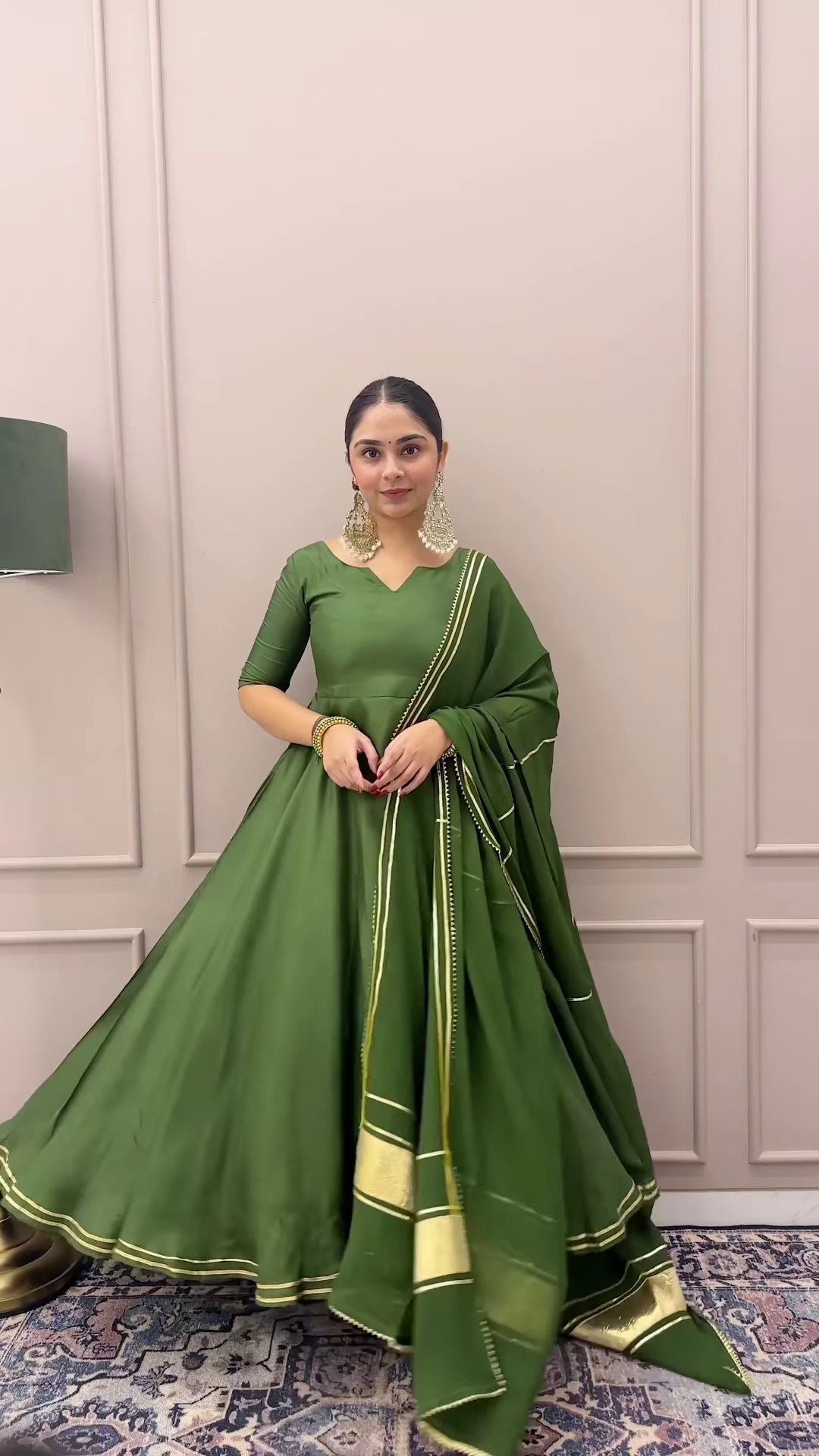 Beautiful Green Anarkali Designer Boutique Suit