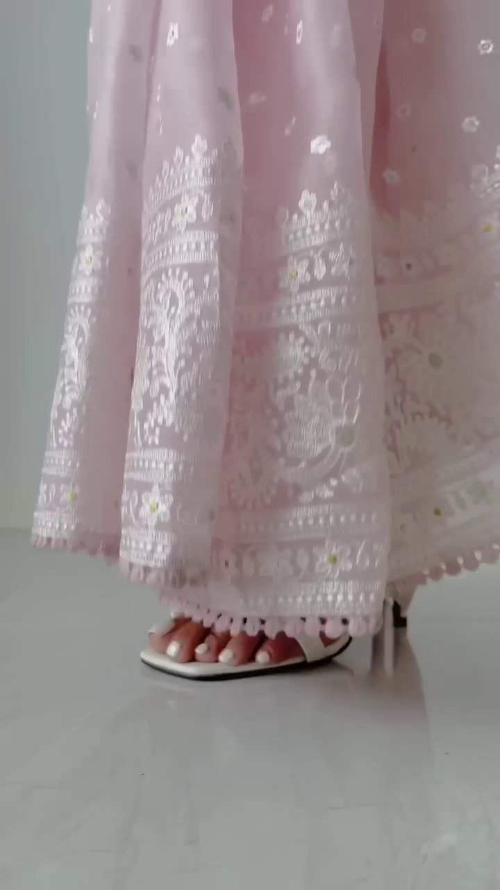 Saree Indian Party Wear Wedding Designer Pakistani Bollywood Pink Saree Blouse